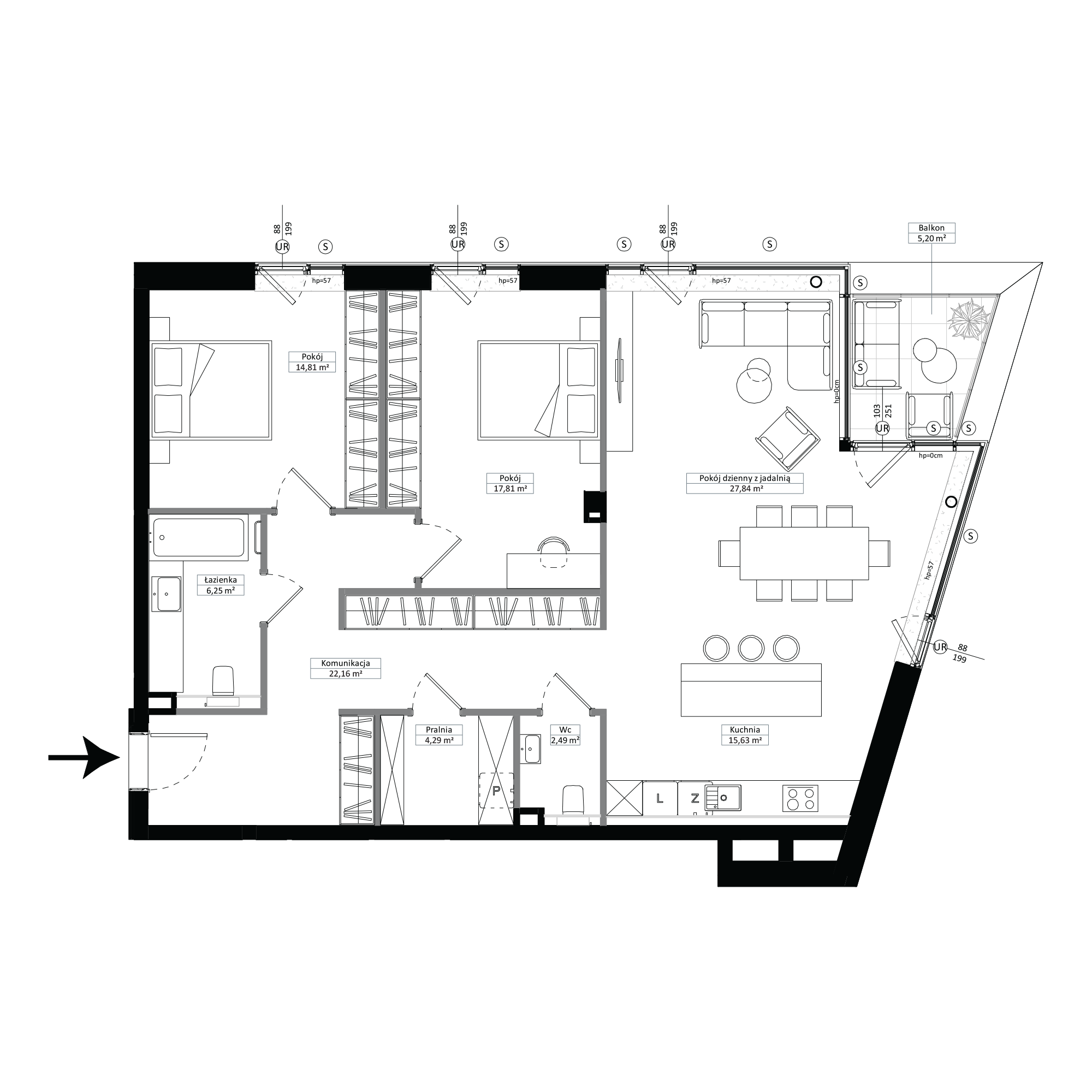Pułaskiego 19 Poznań mieszkanie deweloperskie na 3 piętrze z 3 pokojami