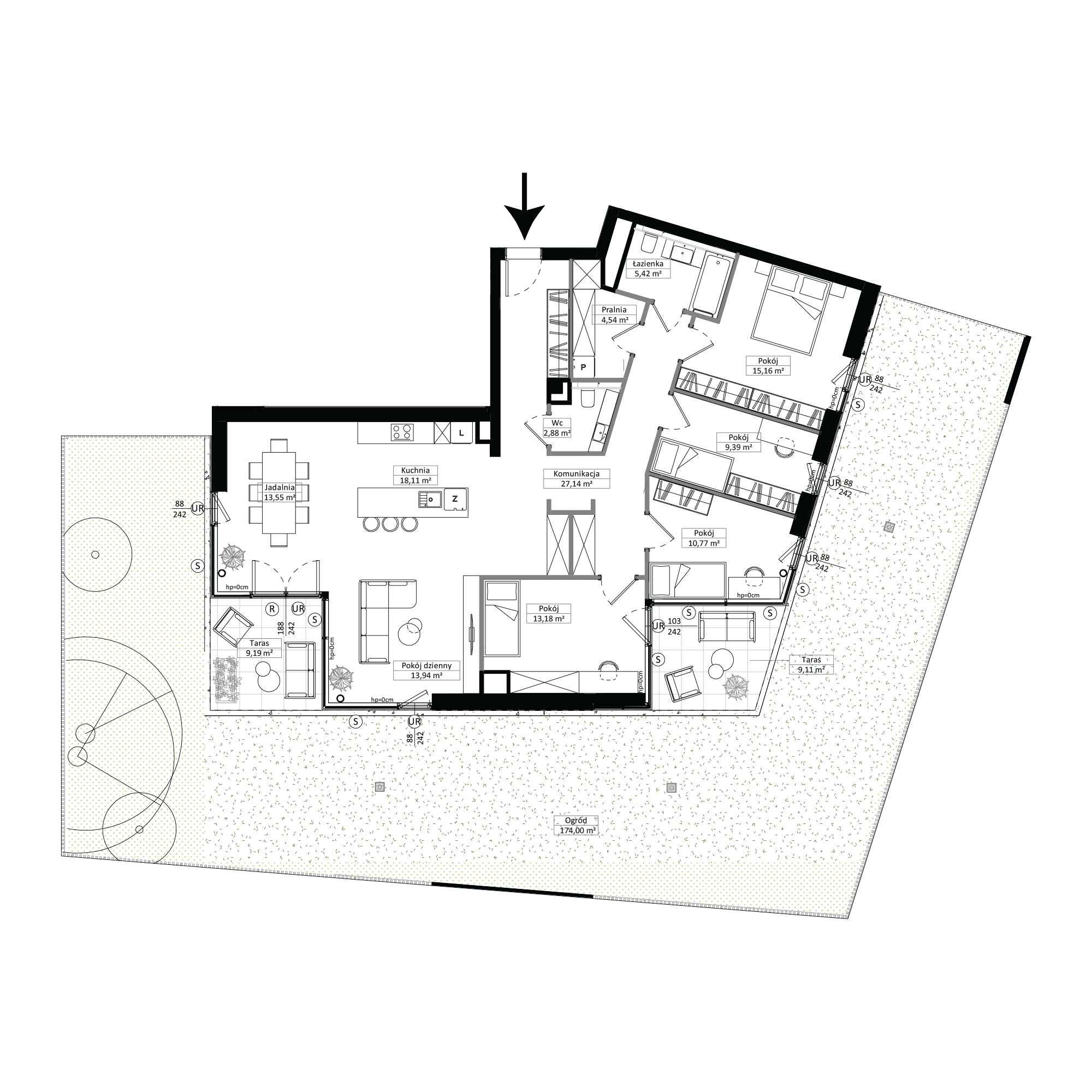 Pułaskiego 19 Poznań mieszkanie deweloperskie na  parterze z 5 pokojami