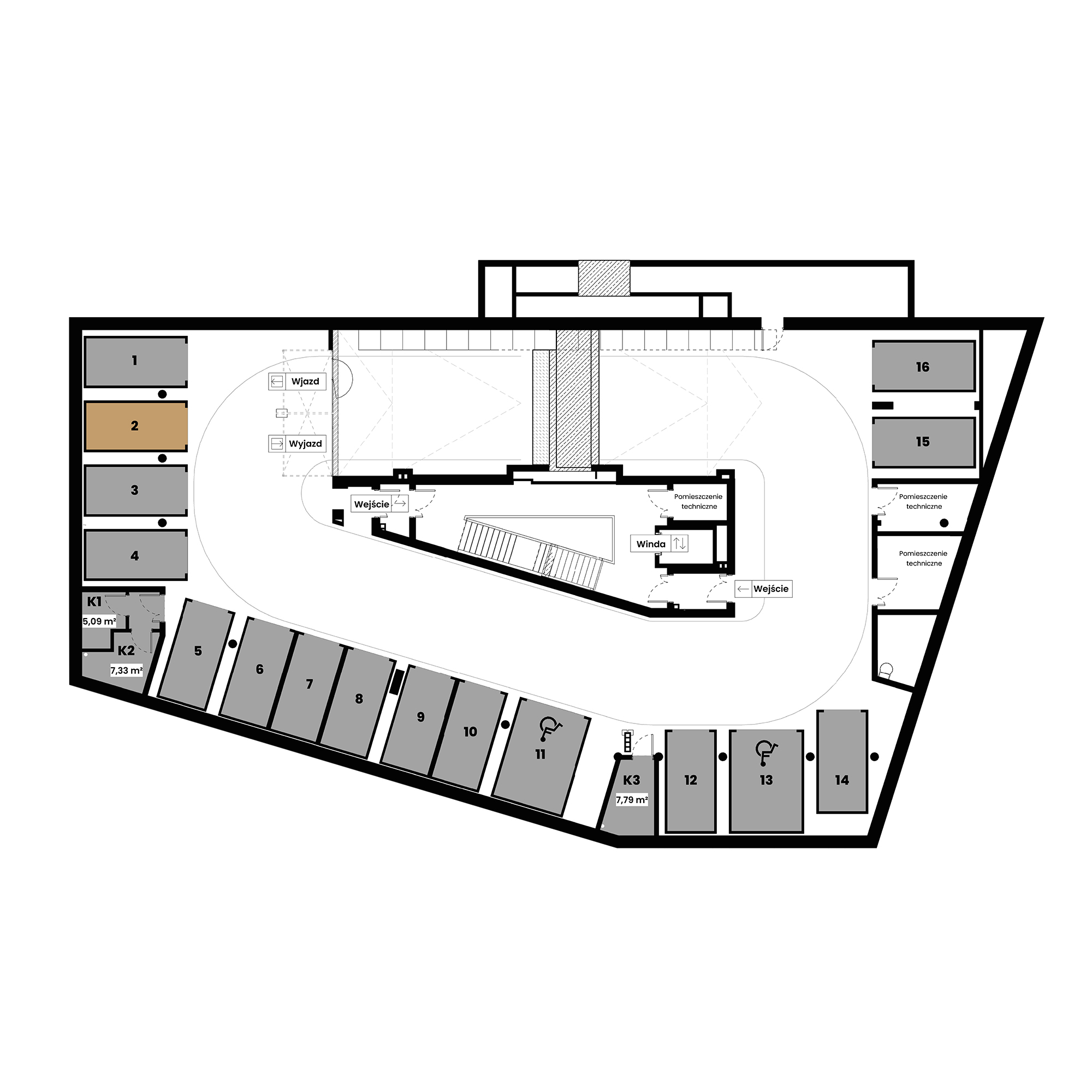 Pułaskiego 19 Poznań mieszkanie deweloperskie na -1 piętrze z 0 pokojami