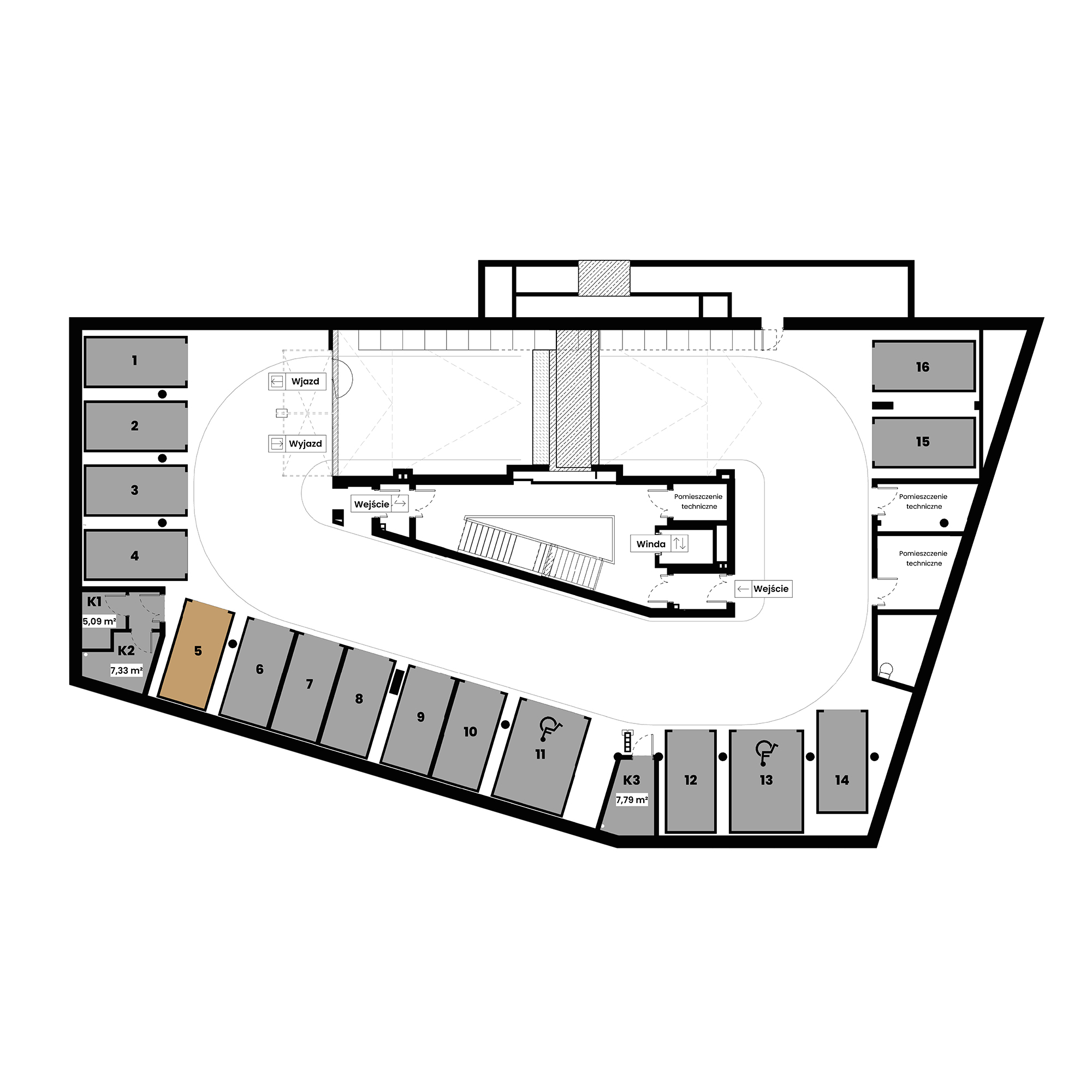 Pułaskiego 19 Poznań mieszkanie deweloperskie na -1 piętrze z 0 pokojami
