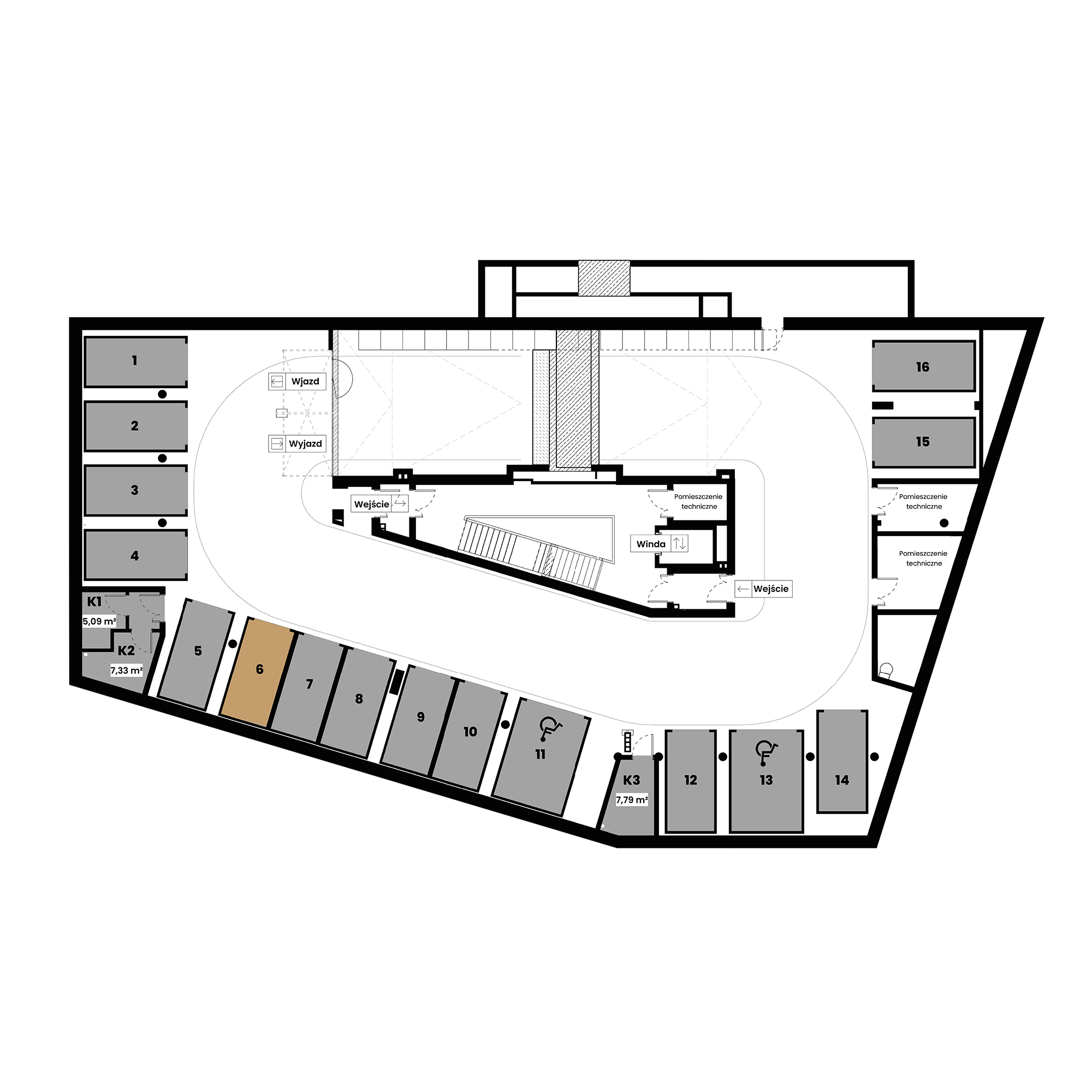 Pułaskiego 19 Poznań mieszkanie deweloperskie na -1 piętrze z 0 pokojami