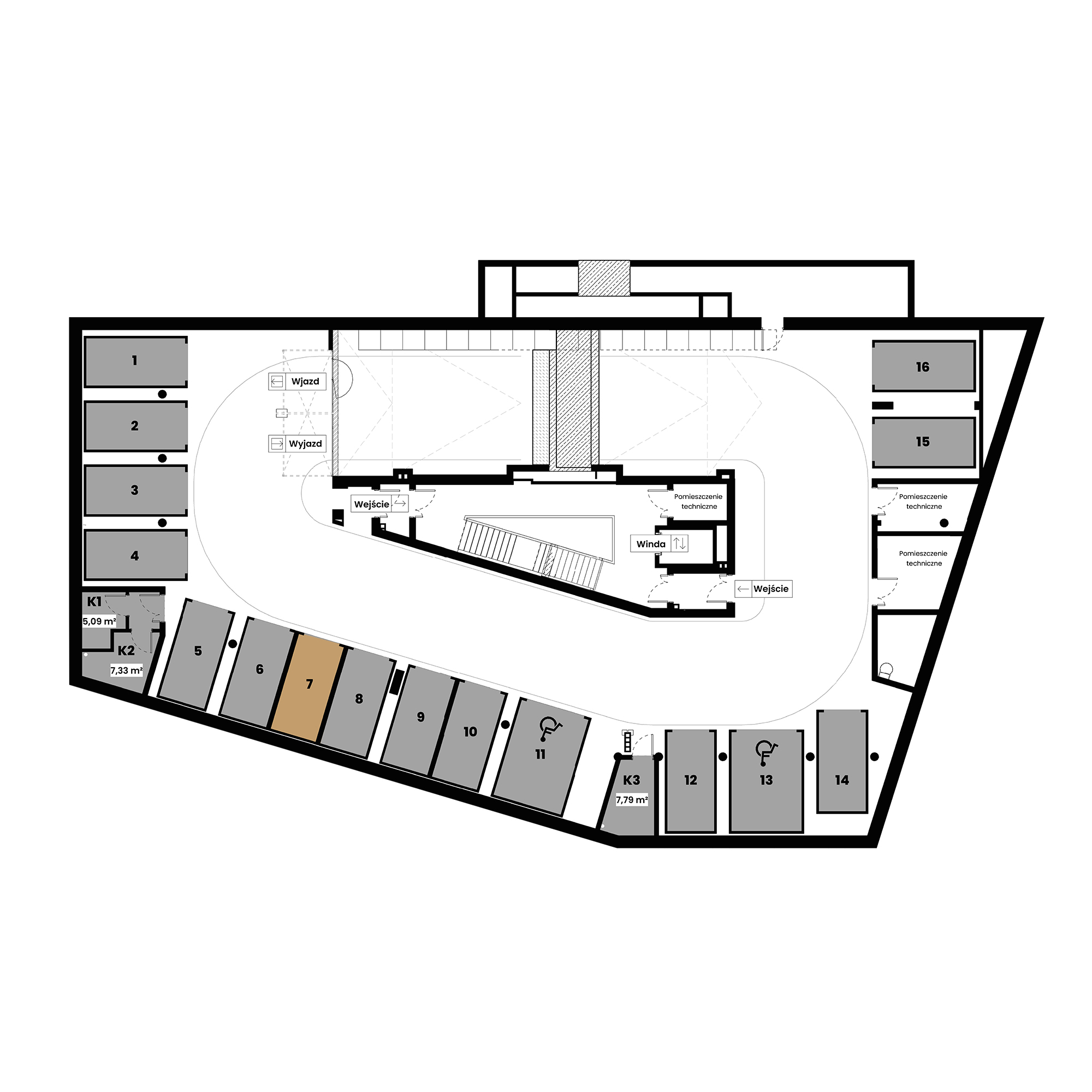 Pułaskiego 19 Poznań mieszkanie deweloperskie na -1 piętrze z 0 pokojami