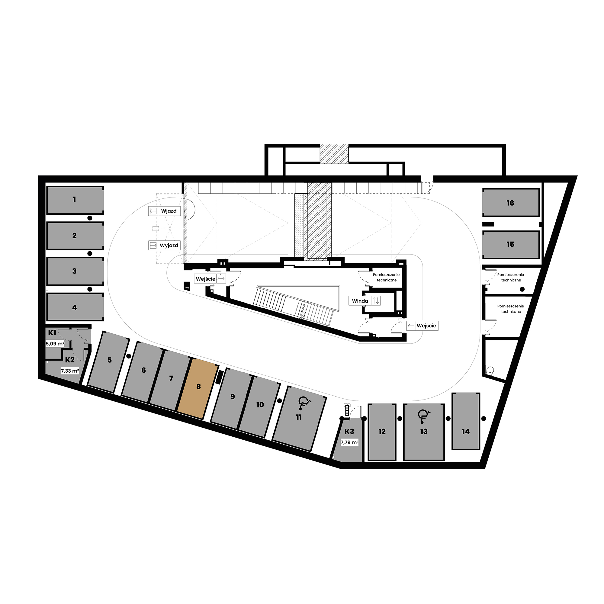 Pułaskiego 19 Poznań mieszkanie deweloperskie na -1 piętrze z 0 pokojami