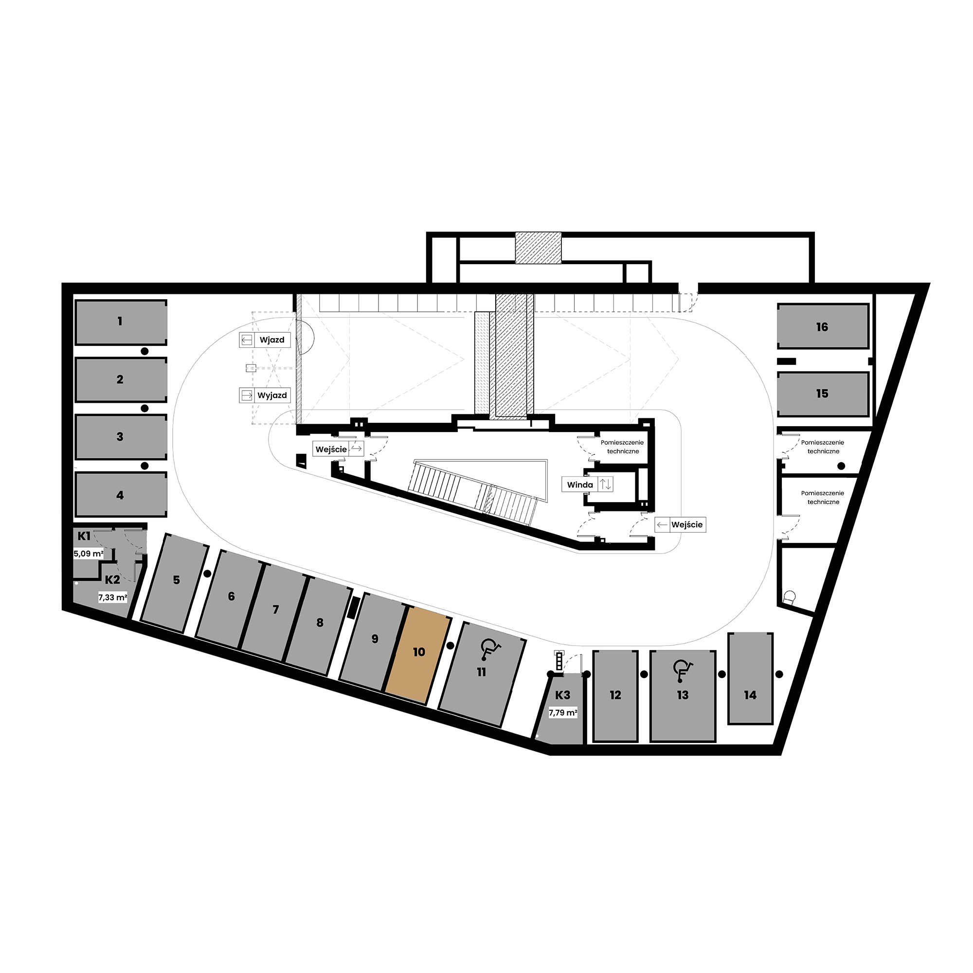 Pułaskiego 19 Poznań mieszkanie deweloperskie na -1 piętrze z 0 pokojami