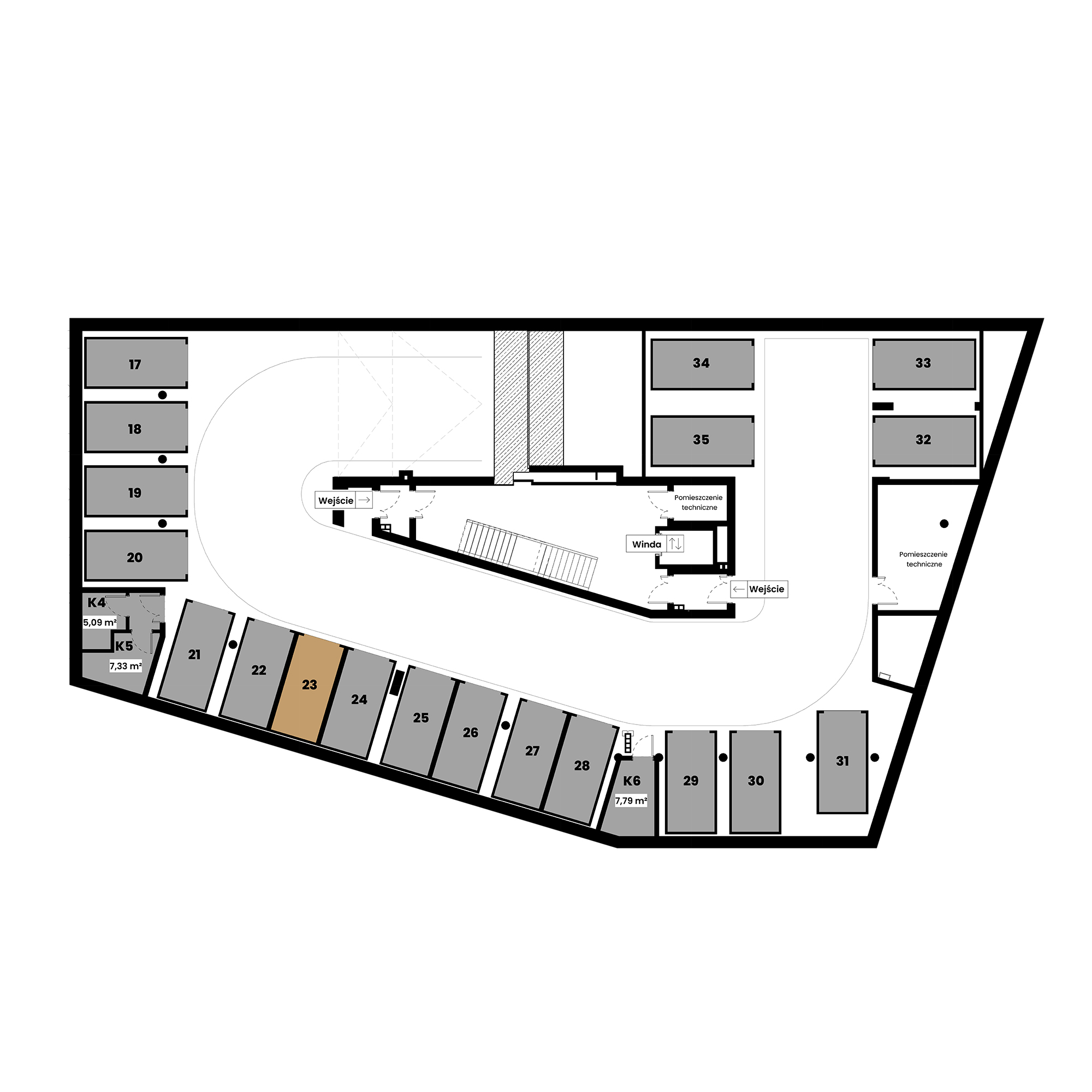 Pułaskiego 19 Poznań mieszkanie deweloperskie na -2 piętrze z 0 pokojami