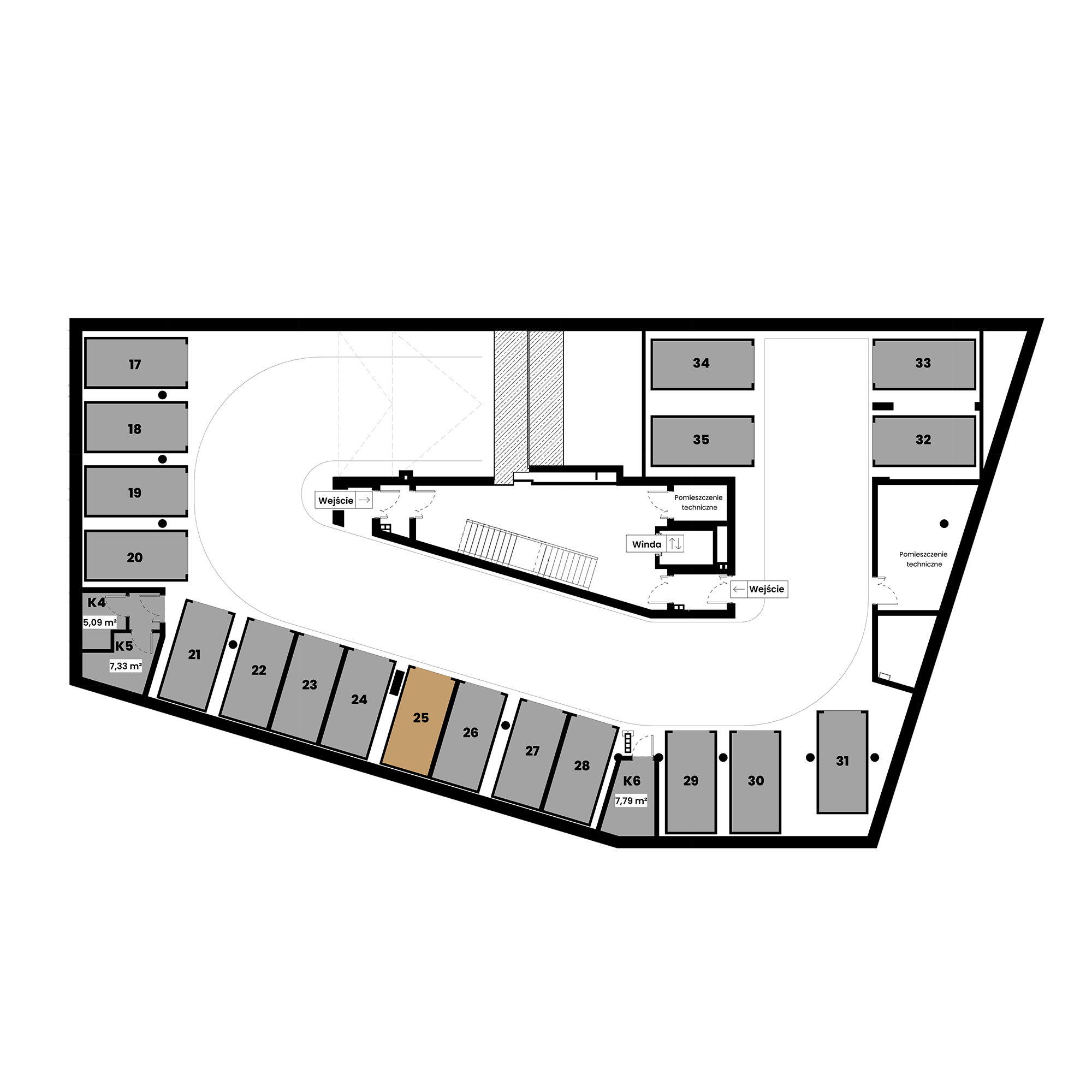 Pułaskiego 19 Poznań mieszkanie deweloperskie na -2 piętrze z 0 pokojami